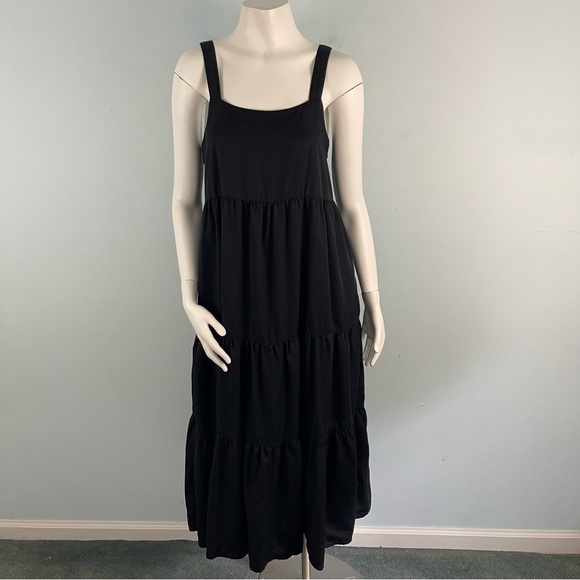 The Drop Dresses & Skirts - The Drop Women's Britt Tiered Maxi Tent Dress Black Size Small
